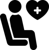 Ilustración de vector de paciente cardíaco sobre un fondo. Símbolos de calidad premium. Iconos vectoriales para concepto y diseño gráfico.