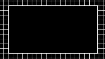 Animationsrandgitter weiß mit schwarzem Hintergrund video