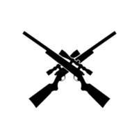 logotipo de silueta de rifles cruzados vector