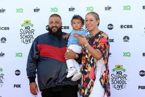 LOS ANGELES, SEP 8 - DJ Khaled, Asahd Tuck Khaled, Nicole Tuck at the EIF Presents XQ Super School Live at the Barker Hanger on September 8, 2017 in Santa Monica, CA photo