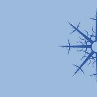 Dark blue snowflake on light blue background. Vector image.