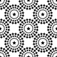 Seamless pattern with black stars on white background. Vector image.