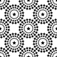 Seamless pattern with black stars on white background. Vector image.