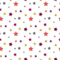 Seamless pattern with multicolored stars on white background for fabric, textile, clothes, tablecloth and other things. Vector image.