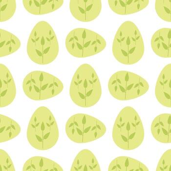 patrón sin costuras con huevos de pascua verdes sobre fondo blanco. imagen vectorial vector