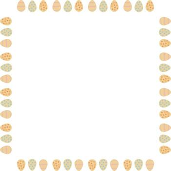 Square frame with Easter eggs on white background. Vector image.