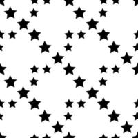 Seamless pattern with simple black stars on white background. Vector image.