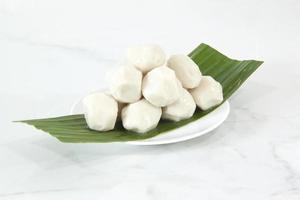 Asian traditional fish balls on plate photo