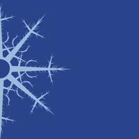 Light blue snowflake on dark blue background. Vector image.