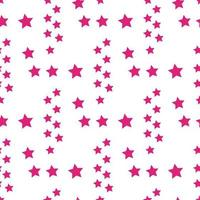 Seamless pattern with bright pink stars on white background for fabric, textile, clothes, tablecloth and other things. Vector image.