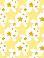 Seamless pattern with simple yellow stars on white background. Vector image.