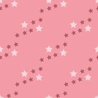 Seamless pattern with discreet pink stars on pink background. Vector image.