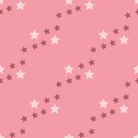 Seamless pattern with discreet pink stars on pink background. Vector image.