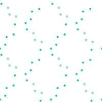 Seamless pattern with water green stars on white background. Vector image.