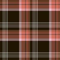 Seamless pattern in dark brown, white, pink and red colors for plaid, fabric, textile, clothes, tablecloth and other things. Vector image.