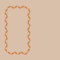 Square frame with creative hot dog on beige background. Vector image.