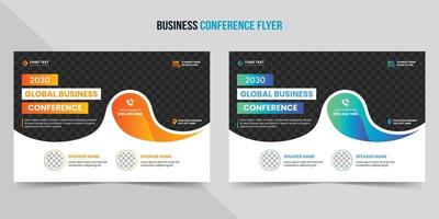 Abstract Business conference or webinar horizontal flyer and invitation banner design vector