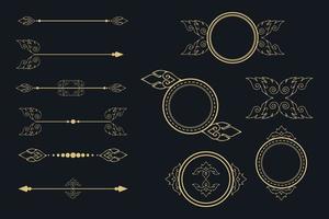 Calligraphic ornamental element set or Golden ornament collection vector