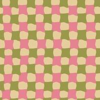 Abstract seamless green-pink background. Vector print mosaic, squares, tiles. Retro bright background.