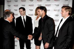LOS ANGELES  APR 11 - Mario Andretti, Sam Witwer, Tricia Helfer, Colin Egglesfield, Brett Davern at the Long Beach Grand Prix Foundation Gala at Westin Hotel on April 11, 2014 in Long Beach, CA photo