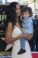 LOS ANGELES  MAY 3 - Zoe Saldana, son at the Zoe Saldana Star Ceremony on the Hollywood Walk of Fame on May 3, 2018 in Los Angeles, CA photo