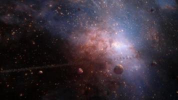 Blurred space scence galaxy exploration for abstract background video