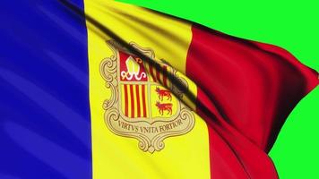 Schleife der Andorra-Flagge weht im Wind
