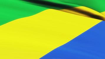 Schleife der gabunischen Flagge, die im Wind weht video