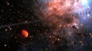 esplorazione di galassie di scenari spaziali sfocati per sfondo astratto video
