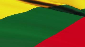 Loop of Lithuania flag waving in wind video