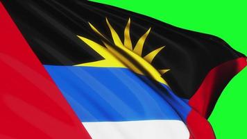 Loop Antigua and Barbuda flag waving in wind video