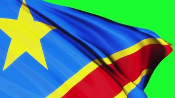 Loop of DR Congo flag waving in wind video