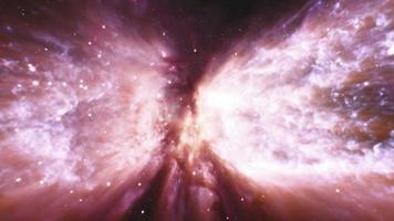galaxia salto hiperespacial viaje de velocidad rápida en el espacio. video