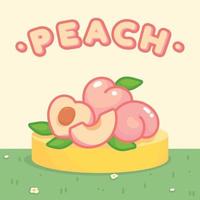 peach kawaii doodle flat virtual modern 3d render backdrop vector