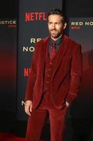 LOS ANGELES  NOV 3 - Ryan Reynolds at the Red Notice World Premiere at LA Live on November 3, 2021 in Los Angeles, CA photo