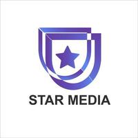 logotipo de los medios de comunicación estrella vector