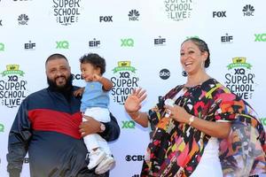 LOS ANGELES, SEP 8 - DJ Khaled, Asahd Tuck Khaled, Nicole Tuck at the EIF Presents XQ Super School Live at the Barker Hanger on September 8, 2017 in Santa Monica, CA photo