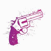 revolver with grunge vector