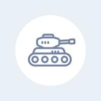 battle tank line icon isolated on white vector