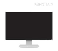 monitor mockup, modern realistic computer display with wide screen and thin frames vector