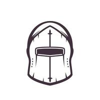 medieval helmet isolated on white, vector illustration