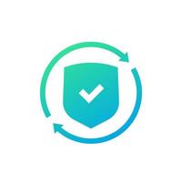 privacy and security icon with shield vector