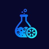 icono de reacción química endotérmica, vector