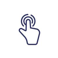touch line icon, hand gesture vector