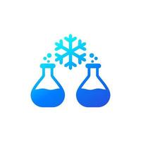 endothermic reaction icon with test tubes vector