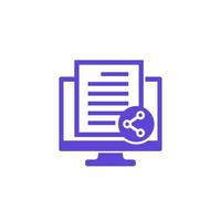 shared document vector icon on white