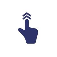 Swipe up icon, hand gesture vector