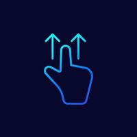 Swipe up thin line icon, hand gesture vector