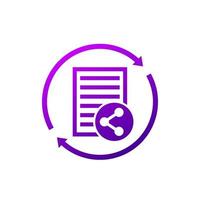 shared document icon with arrows vector