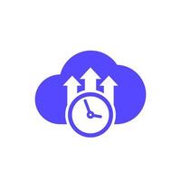 uploading time icon with a cloud vector